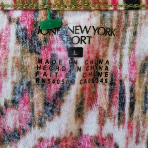 JONES New York Sport top abstract red khaki - Picture 6 of 7